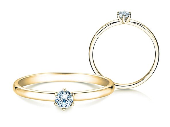 Bague de fiançailles Melody en 14K or jaune avec diamant 0,20ct H/SI