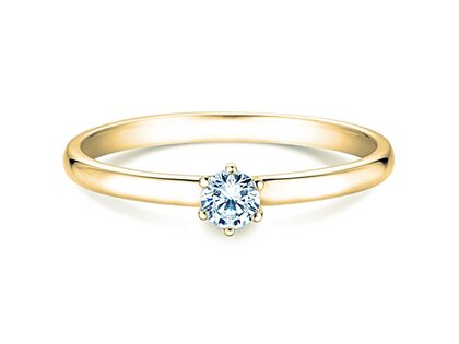 Bague de fiançailles Melody en 14K or jaune avec diamant 0,20ct H/SI