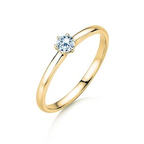 Bague de fiançailles Melody en 14K or jaune avec diamant 0,20ct H/SI