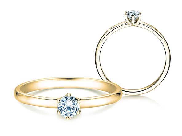 Bague de fiançailles Melody en 9K or jaune avec diamant 0,25ct H/SI