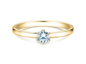 Bague de fiançailles Melody en 9K or jaune avec diamant 0,25ct H/SI