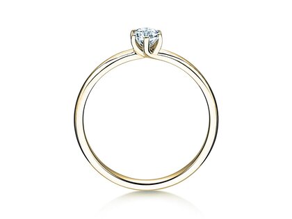 Bague de fiançailles Melody en 9K or jaune avec diamant 0,25ct H/SI