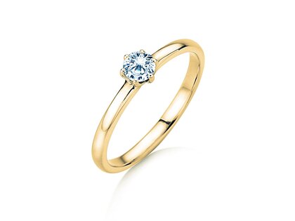 Bague de fiançailles Melody en 9K or jaune avec diamant 0,25ct H/SI