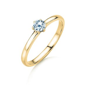 Bague de fiançailles Melody en 9K or jaune avec diamant 0,25ct H/SI