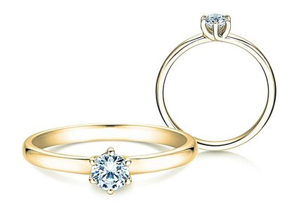 Bague de fiançailles Melody dans 18K or jaune avec diamant 0,40ct G/VS