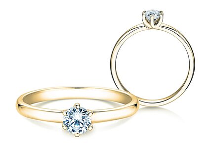 Bague de fiançailles Melody dans 18K or jaune avec diamant 0,50ct H/SI
