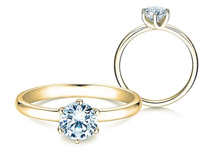 Bague de fiançailles Melody en 18K or jaune avec diamant 2,50ct H/SI