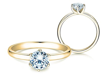 Bague de fiançailles Melody dans 18K or jaune avec diamant 1,00ct G/SI