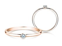 Bague de fiançailles Melody en 9K or rose avec diamant 0,05ct G/SI