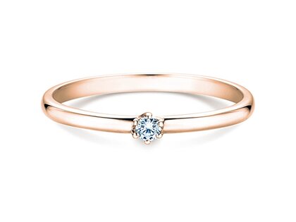 Bague de fiançailles Melody en 9K or rose avec diamant 0,05ct H/SI