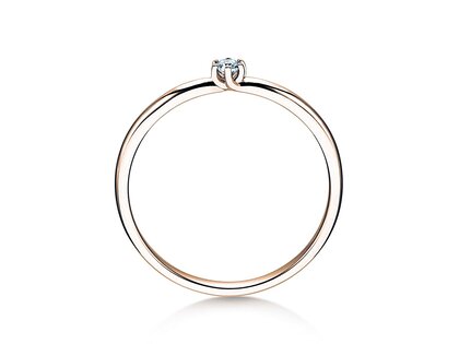Bague de fiançailles Melody en 9K or rose avec diamant 0,05ct H/SI