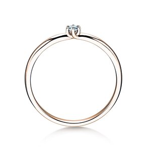 Bague de fiançailles Melody en 9K or rose avec diamant 0,05ct H/SI
