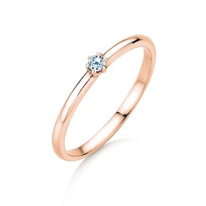 Bague de fiançailles Melody en 9K or rose avec diamant 0,05ct H/SI