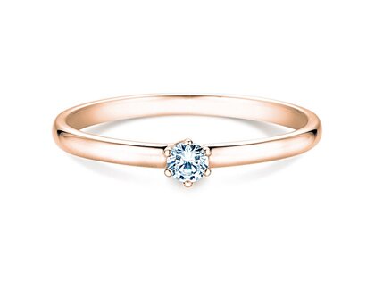 Bague de fiançailles Melody dans 14K or rose avec diamant 0,10ct G/SI