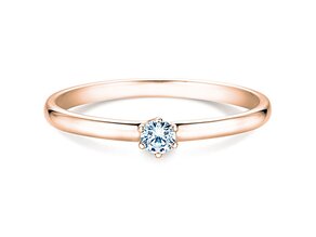 Bague de fiançailles Melody dans 14K or rose avec diamant 0,10ct G/SI
