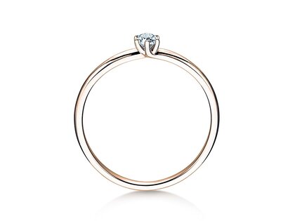 Bague de fiançailles Melody dans 14K or rose avec diamant 0,10ct G/SI