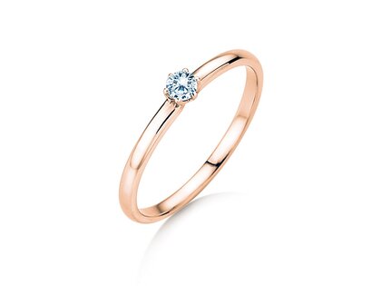 Bague de fiançailles Melody dans 14K or rose avec diamant 0,10ct G/SI