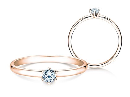 Bague de fiançailles Melody dans 18K or rose avec diamant 0,15ct D/IF