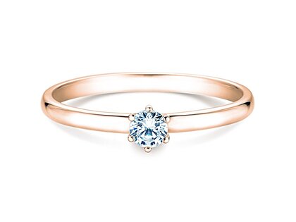 Bague de fiançailles Melody dans 18K or rose avec diamant 0,15ct D/IF