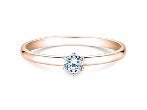 Bague de fiançailles Melody dans 18K or rose avec diamant 0,15ct D/IF