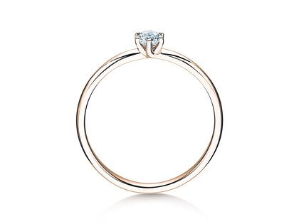 Bague de fiançailles Melody dans 18K or rose avec diamant 0,15ct D/IF