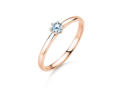 Bague de fiançailles Melody dans 18K or rose avec diamant 0,15ct D/IF