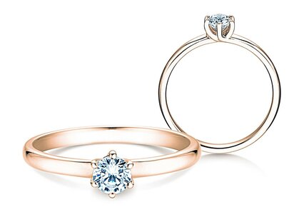 Bague de fiançailles Melody dans 18K or rose avec diamant 0,40ct G/VS