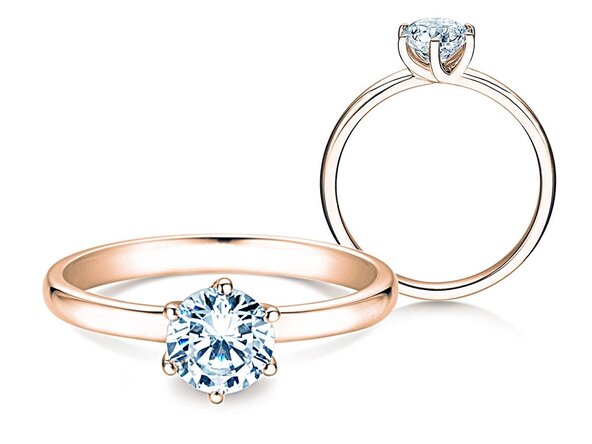 Bague de fiançailles Melody dans 14K or rose avec diamant 1,00ct G/IF
