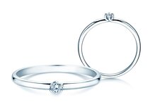 Bague de fiançailles Melody en 9K or blanc avec diamant 0,05ct G/SI