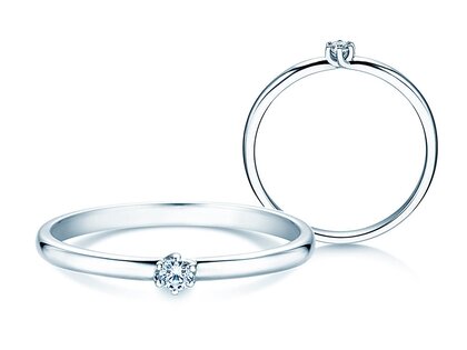 Bague de fiançailles Melody dans 14K or blanc avec diamant 0,05ct H/SI