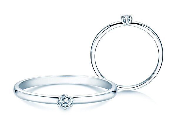 Bague de fiançailles Melody dans 14K or blanc avec diamant 0,05ct H/SI