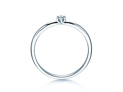 Bague de fiançailles Melody dans 14K or blanc avec diamant 0,05ct H/SI