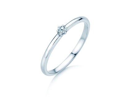 Bague de fiançailles Melody dans 14K or blanc avec diamant 0,05ct H/SI