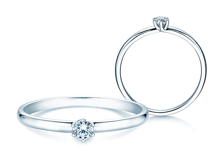 Bague fiançailles Ella Ovale - Platine