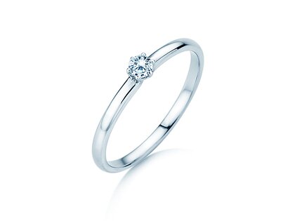 Bague de fiançailles Melody dans Argent 925/- avec diamant 0,10ct G/SI