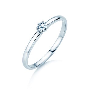 Bague de fiançailles Melody dans Argent 925/- avec diamant 0,10ct G/SI