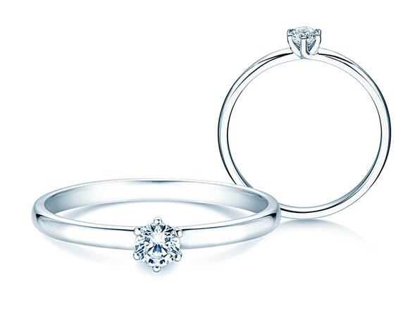 Bague de fiançailles Melody en 14K or blanc avec diamant 0,20ct G/SI