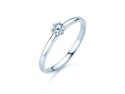 Bague de fiançailles Melody en 14K or blanc avec diamant 0,20ct G/SI