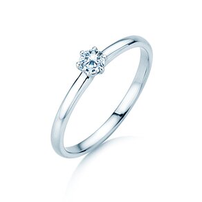 Bague de fiançailles Melody en 14K or blanc avec diamant 0,20ct G/SI