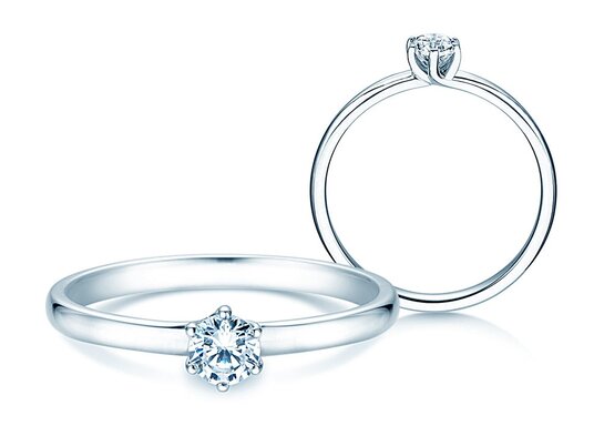 Bague de fiançailles Melody en 9K or blanc avec diamant 0,25ct H/SI