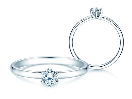 Bague de fiançailles Melody en 9K or blanc avec diamant 0,25ct H/SI