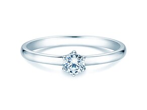 Bague de fiançailles Melody en 9K or blanc avec diamant 0,25ct H/SI