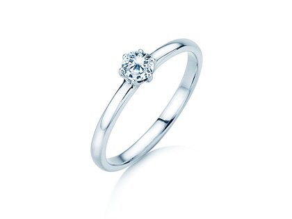 Bague de fiançailles Melody en 9K or blanc avec diamant 0,25ct H/SI