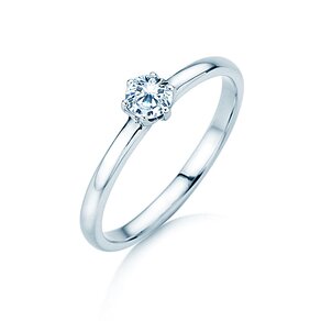 Bague de fiançailles Melody en 9K or blanc avec diamant 0,25ct H/SI