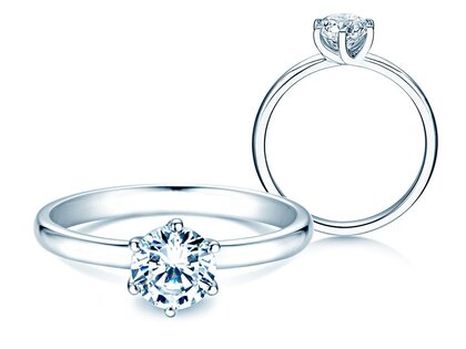 Bague de fiançailles Melody en 18K or blanc avec diamant 2,50ct G/VS