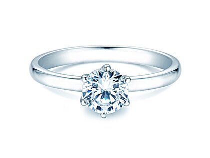 Bague de fiançailles Melody en 18K or blanc avec diamant 2,50ct G/VS