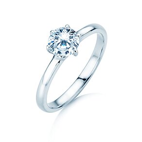Bague de fiançailles Melody en 18K or blanc avec diamant 2,50ct G/VS