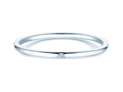 Bague de fiançailles Promise Petite en 9K or blanc avec diamant 0,005ct G/SI