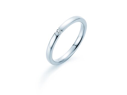 Bague de fiançailles Infinity dans 14K or blanc avec diamant 0,03ct H/SI