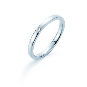 Bague de fiançailles Infinity dans 14K or blanc avec diamant 0,03ct H/SI